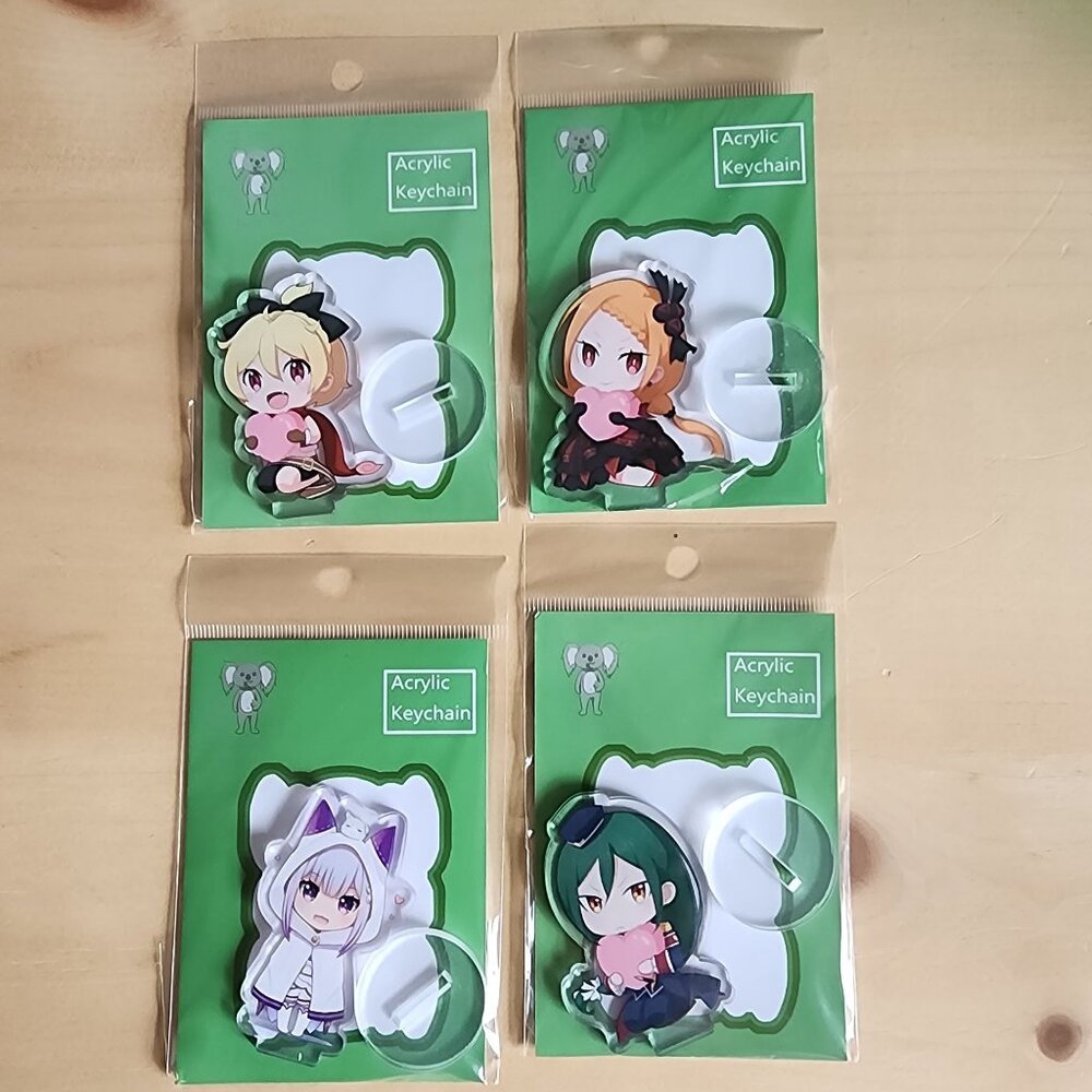Fan Art Re:Zero Set Of 4 Acrylic‎ Stands Priscilla Felt Crusch Emilia